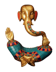 Brass Multicolour Ganesh Idol (8.5")
