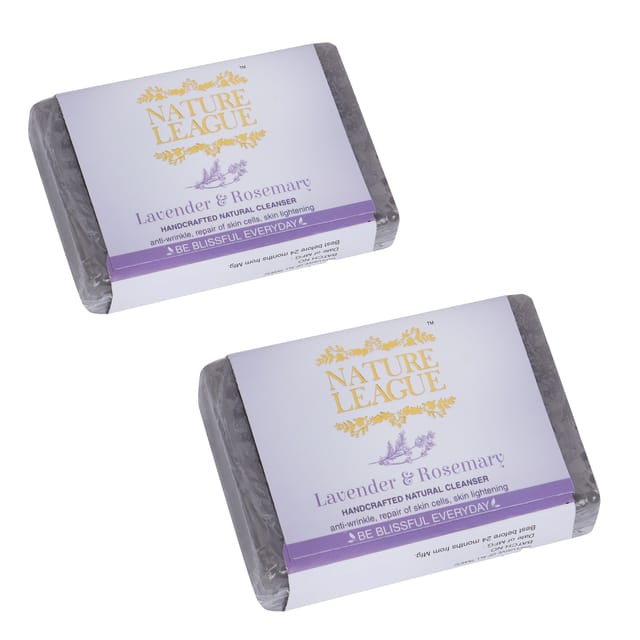 Nature League Lavender and Rosemary Handcrafted Natural Soap 100 gm (Pack of 2 )