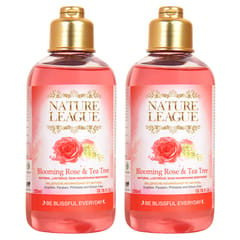 Nature League Blooming Rose and Tea Tree Body wash 200 ml (Pack of 2)