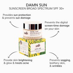 Auli First Absorbing Mattifying Sunscreen 30++ - Damn, Sun, Organic  Harmful Chemical Free 60GM