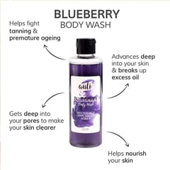 Auli Blueberry Refreshing Deep Cleansing Tan Removing Handmade Toxin Free Body Wash for All Skin Types - 220ml