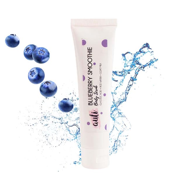 Auli Blueberry Smoothie Deep Exfoliating Tan Removing Anti-Pollution Gentle Body Scrub for All Skin Types - 100gm