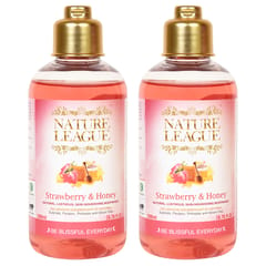 Nature League Strawberry and Honey Body wash 200 ml Bottle (Pack of 2)