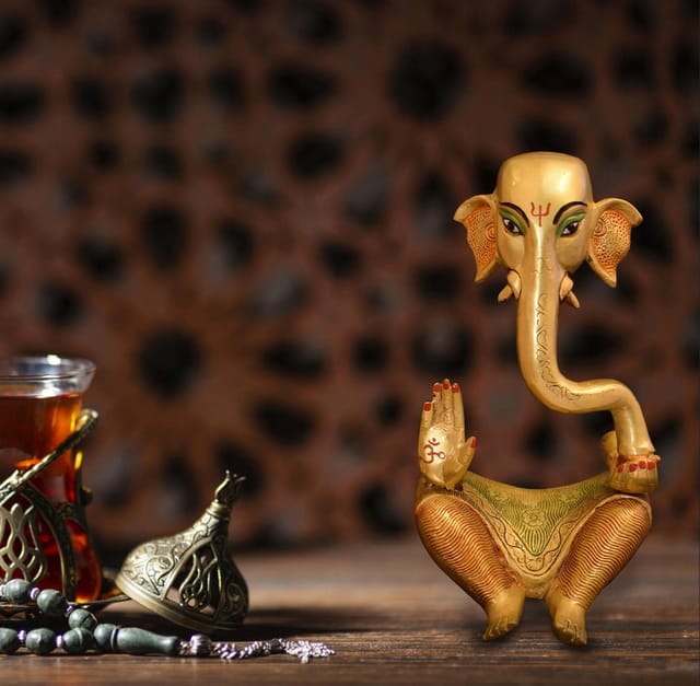 Ganesha Brass Idol (12")