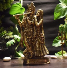 Brass Radha Krishna Statue  (8.5")