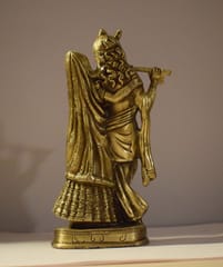 Brass Radha Krishna Statue  (8.5")