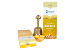 Mayur Puja Agarbatti (Sandalwood) (PO4) and Panchgavya Diya with Pure Cowmilk Ghee (1box - 9pieces)