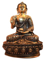 Brass Colourful Blessing Buddha (12")
