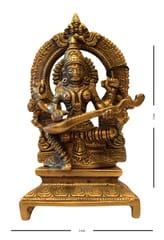 Brass Maa Saraswati Idol (7 inches)