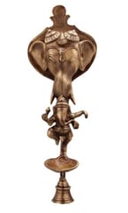 Brass Ganesha Wall Hanging Deepak (10")