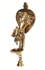 Brass Ganesha Wall Hanging Deepak (10")