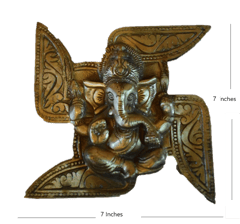Brass Wall Hanging Swastic Ganesha (7")