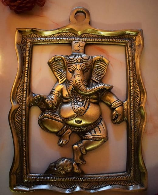 Brass Wall Hanging Ganesha (7")