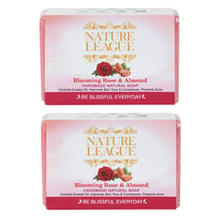 Blooming Rose & Almond, Natural Handmade Soap | With Rose Essential Oil & Almond Oil | Goat Milk | Shea Butter | Vitamin-E | Sulphate, Paraben, Phthalate & Silicone Free | 100 gms (Pack of 2)