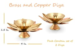 Brass Colorful Diya (Set of 2)