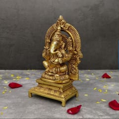 Brass Ganesh Idol (7" height)