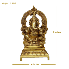 Brass Ganesh Idol (7" height)