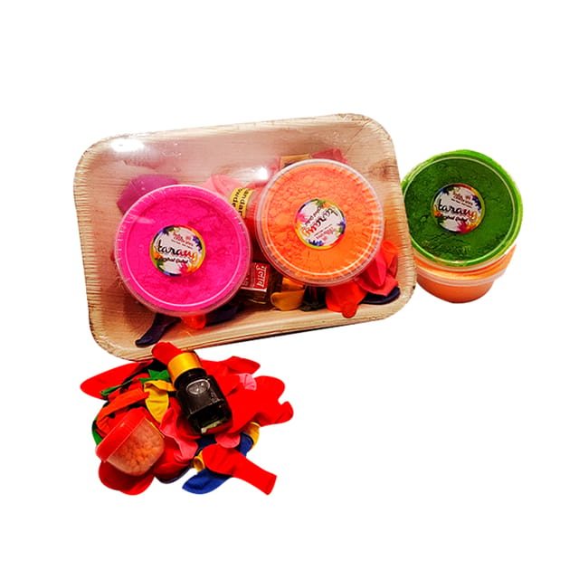 2  boxes of organic gulal with baloon and chandan tikka + Holi Baloons 100pcs