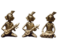 Brass Dhokra Tribal Musician 3 Pc Set