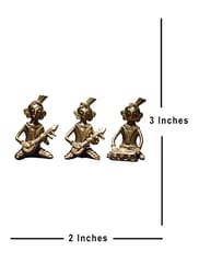 Brass Dhokra Tribal Musician 3 Pc Set