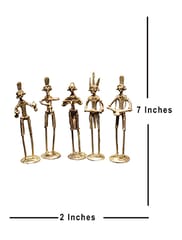 Brass Dhokra Tribal Musician 5 Pc Set (7 inches)