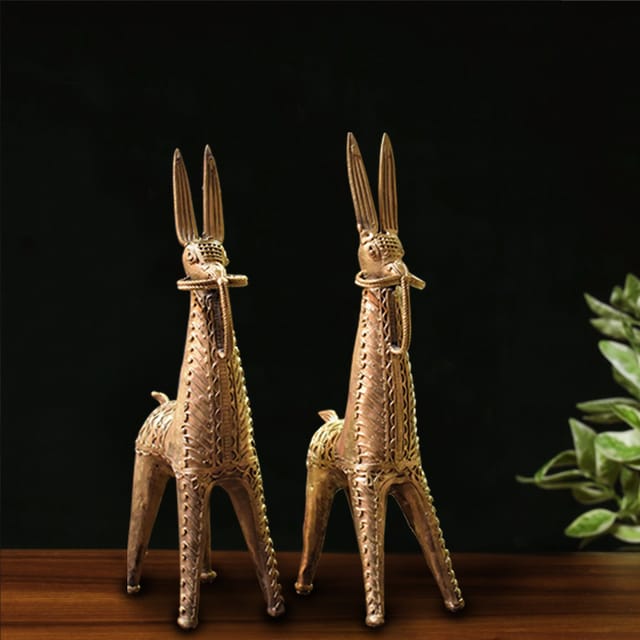 Brass Dokra Horse 2 Pc set (11.5 inches)