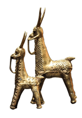 Brass Dokra Horse 2 Pc set (6.5 inches)