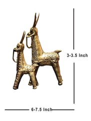 Brass Dokra Horse 2 Pc set (6.5 inches)