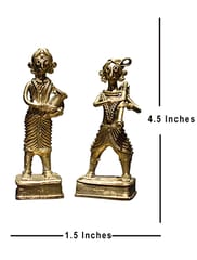 Brass Dokra Farmer Couple (4.5 inches)