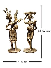 Brass Dhokra Farmer Couple (6.5 inch)