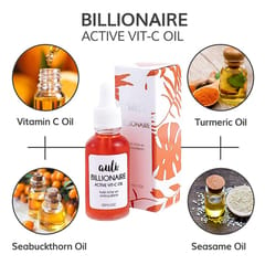 Auli Billionaire Vitamin C Antioxidant Rich Damage Repair Anti-Ageing and Anti-Pigmentation Facial Oil for Normal to Dry and Combination Skin Type - 30ML
