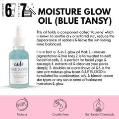 Auli Blue Blood Tansy Moisturising Fat Melting Anti-Ageing Anti-Pigmentation Skin Smoothening Facial Oil for Normal to Dry and Combination Skin - 30ML