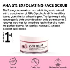 Auli Do It Bright AHA 5% Glycolic Acid and Rice Water Deep Purifying Oil Removing Anti-Ageing Face Scrub for All Skin Types - 50gm