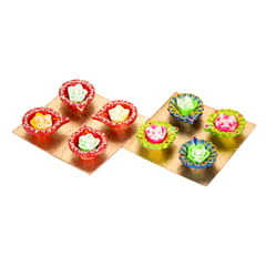 Designer Diya with Ghee Bati 5pc Set + Pooja Samagri Box Combo Offer