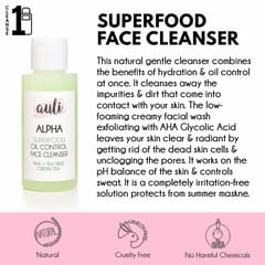 Auli Alpha AHA Glycolic Acid No-Foaming Cooling Face Wash for Deep Cleansing and Refreshed Skin- 100ml