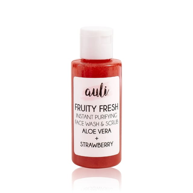 Auli Fruity Fresh Strawberry and Walnet Rich Exfoliating and Deep Cleansing Pore Minimising Face Wash for All Skin Type - 100ml