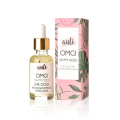 Auli OMG 24K Gold Flakes Anti-Ageing Damage Repair Anti-Pigmentation Pure Rosehip Non-Greasy Non-Sticky Facial Oil for Normal to Dry Skin - 30ML