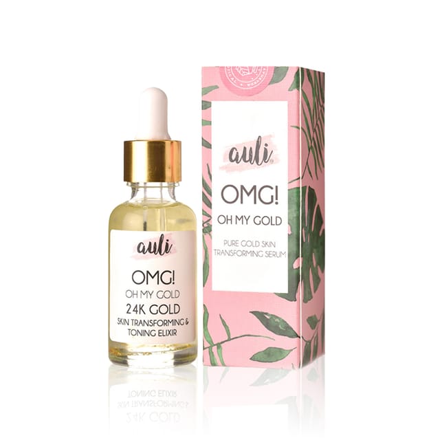 Auli OMG 24K Gold Flakes Anti-Ageing Damage Repair Anti-Pigmentation Pure Rosehip Non-Greasy Non-Sticky Facial Oil for Normal to Dry Skin - 30ML