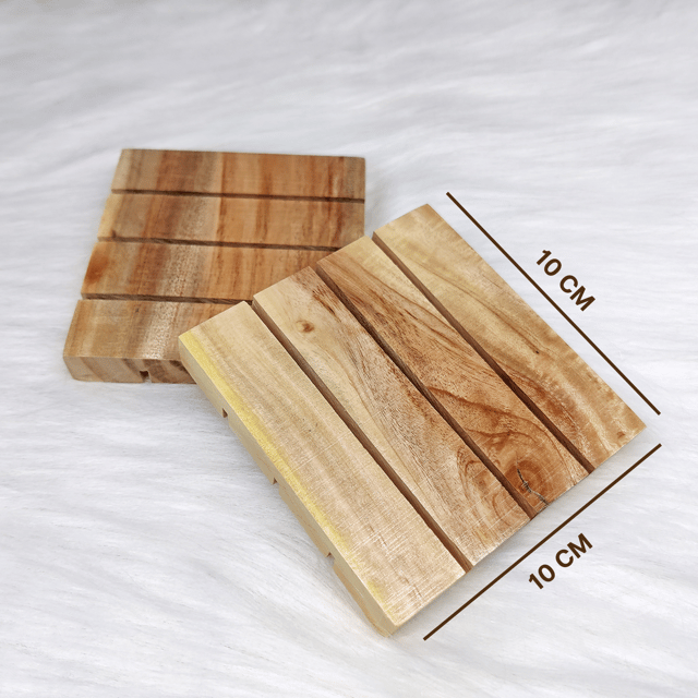 Handmade Natural Neem Wood Soap Holder, Sandle Stand, Coaster for Home and Bath Decor