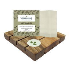 Handmade Organic Intimate Soap with Handcrafted Natural Neem Wood Soap Stand