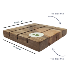 Handmade Organic Cooling Crystals Soap with Handcrafted Natural Neem Wood Soap Stand