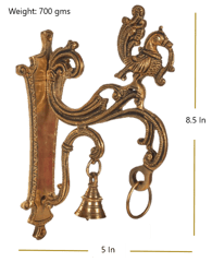 Brass Peacock Wall Mount Bracket (8.5 inch)