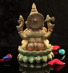 Brass Colourful Ganesha (6.4 inches)