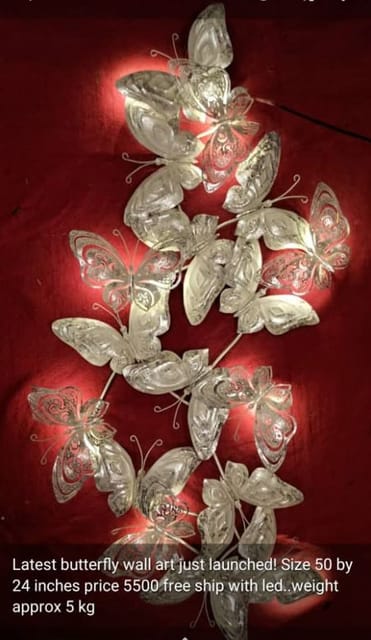 Butterfly Wall Mount with LED - Wall Art 1 (50 inch / 24 inch)