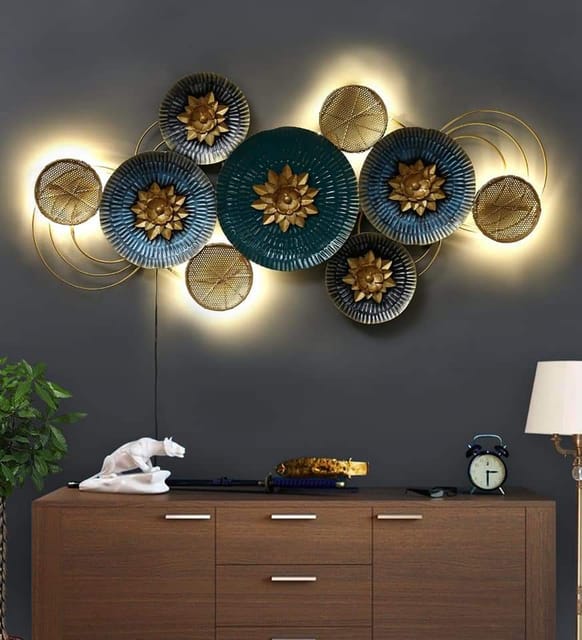 Designer Metal Wall Art with LED - Wall Art 5 ( 24 / 48 inchs)