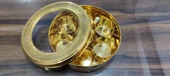 Pure Brass Masala Box with Glass lid and Spoon -3