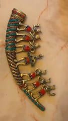 Multicoloured Stone studded Brass Decor Item