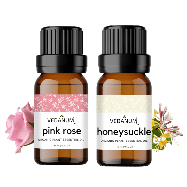 Rose Water and Honeysuckle Essential Oil Combo Pack - 15 ML Each
