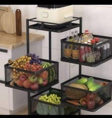 Multipurpose Kitchen Trolley - 5 tier (Black) - 2