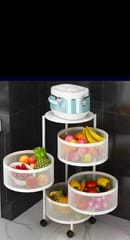 Multipurpose Kitchen Trolley - 4 tier (White) - 3